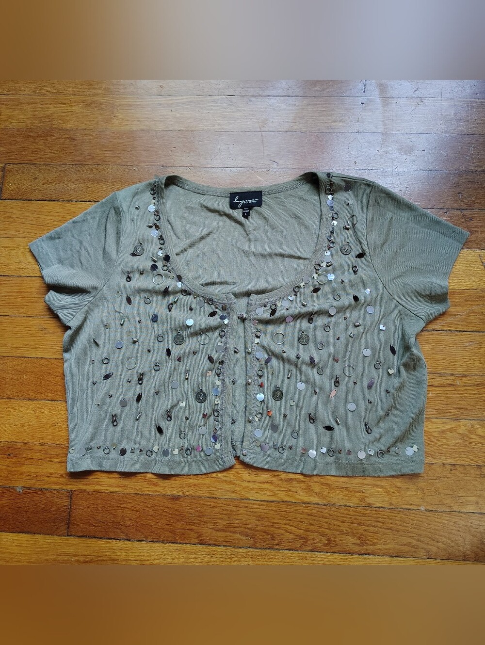 90s Vintage Women's Large Silk Cotton Knit Short Sleeve Cardigan Shrug Bolero